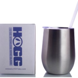 12oz STEMLESS WINE GLASS W/ STRAW- Shipping included